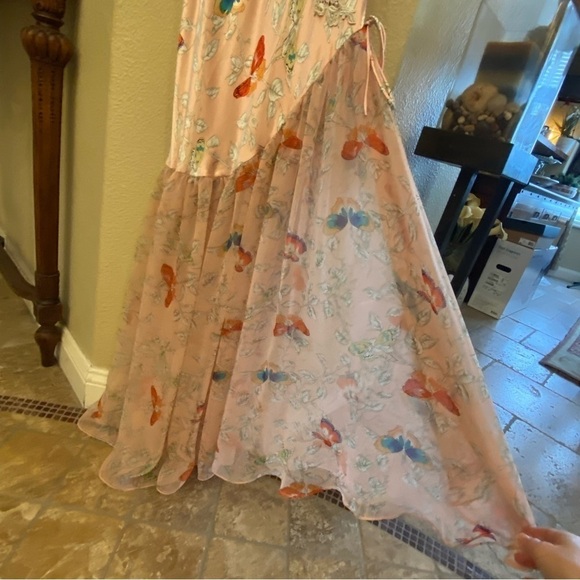 Vintage VICTORIA’S SECRET Gold Label Pink Lace Butterfly 2-Piece Robe Gown Set-S - Picture 10 of 12